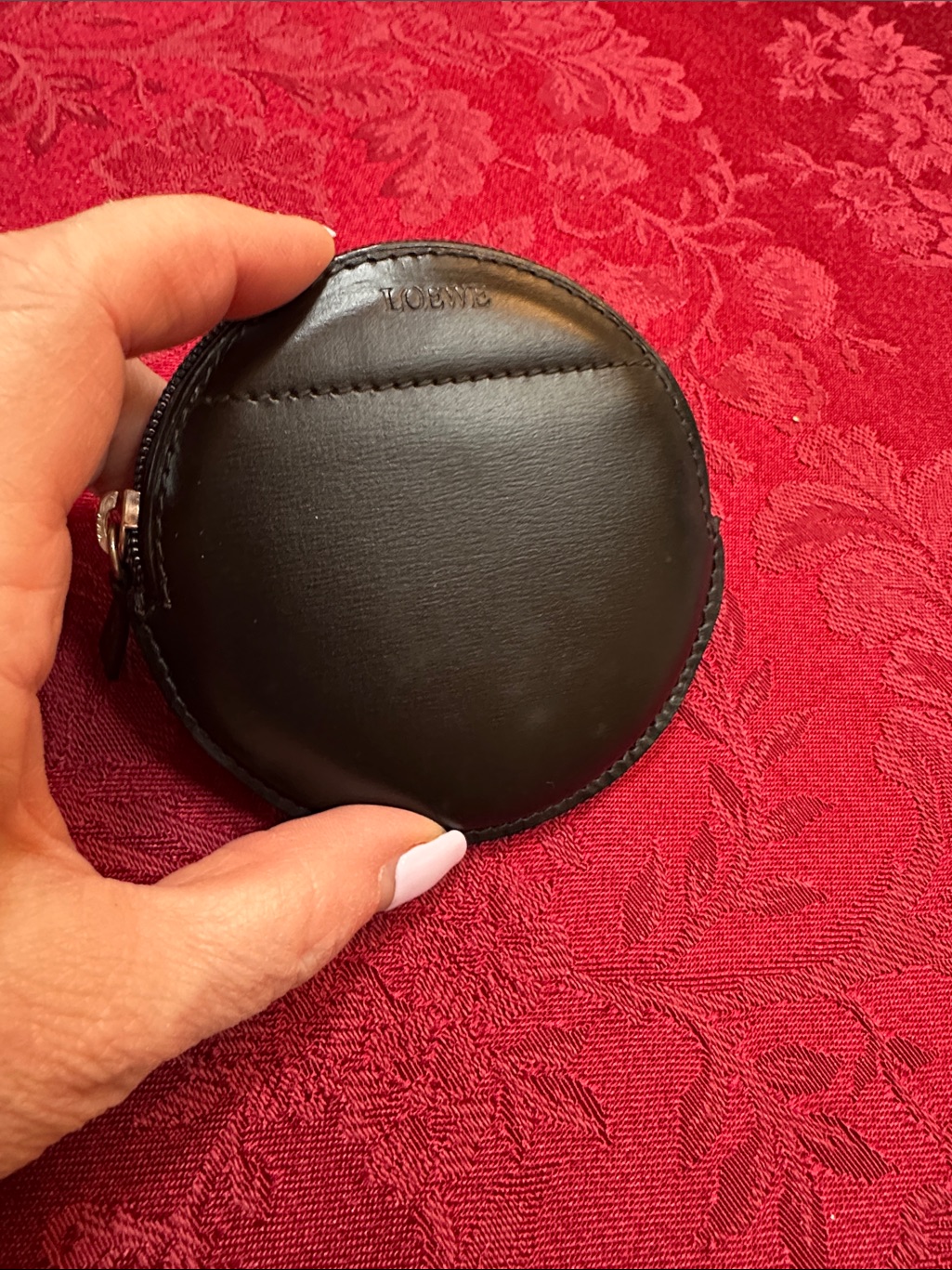 Loewe Black Leather Coin Pouch W/ Coa